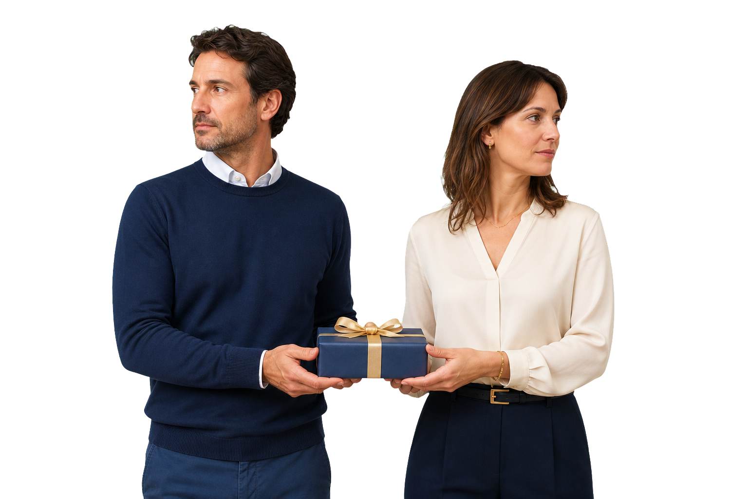 Due colleghi distanti nonostante il regalo condiviso